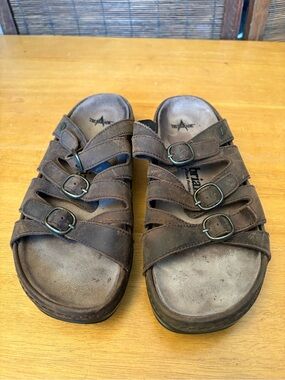 Brown Multi-Strap Women's Leather Sandals